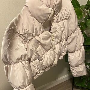 Women's Cream Puffer Jacket
